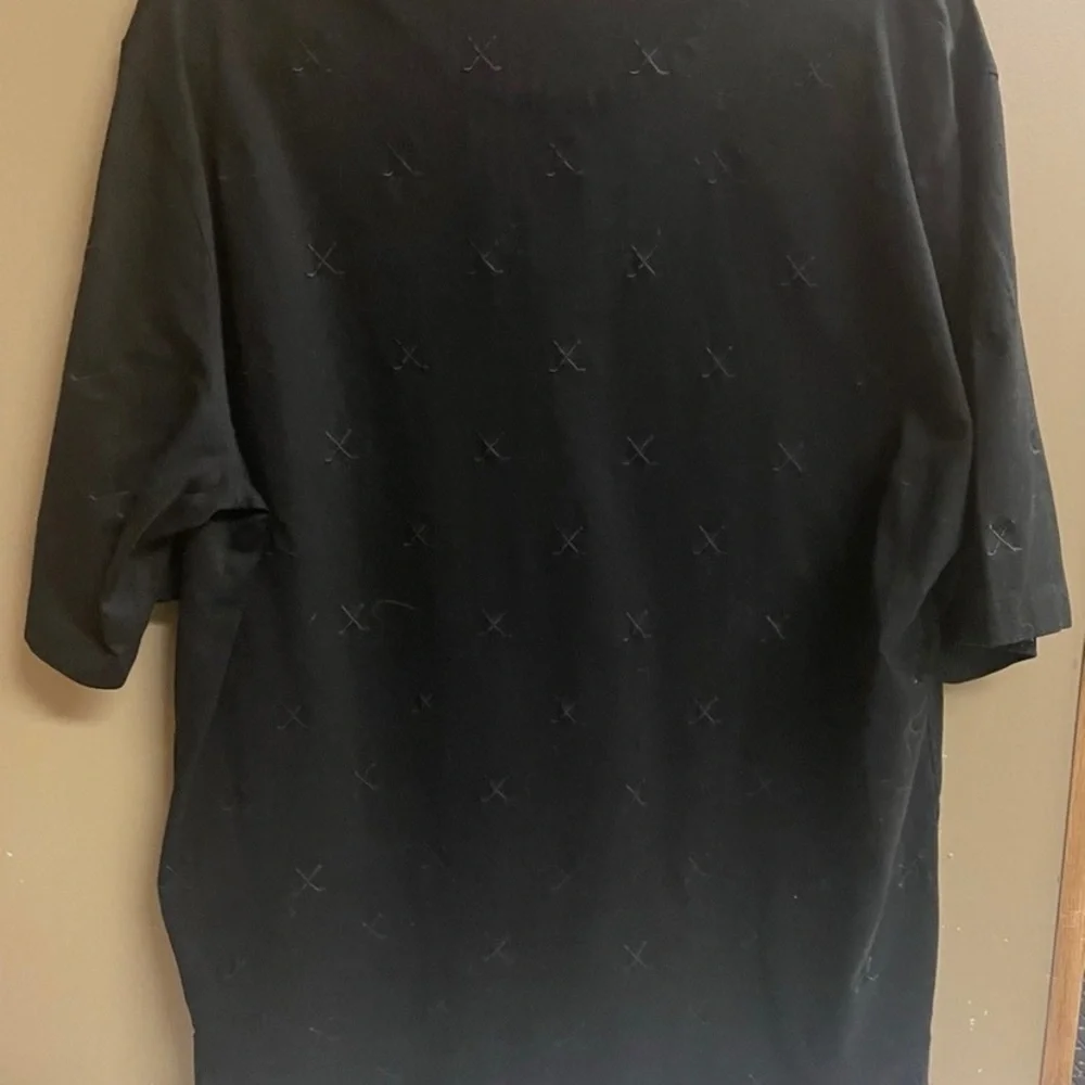 Ralph Lauren Black Polo with Subtle Pattern Golf Shirt